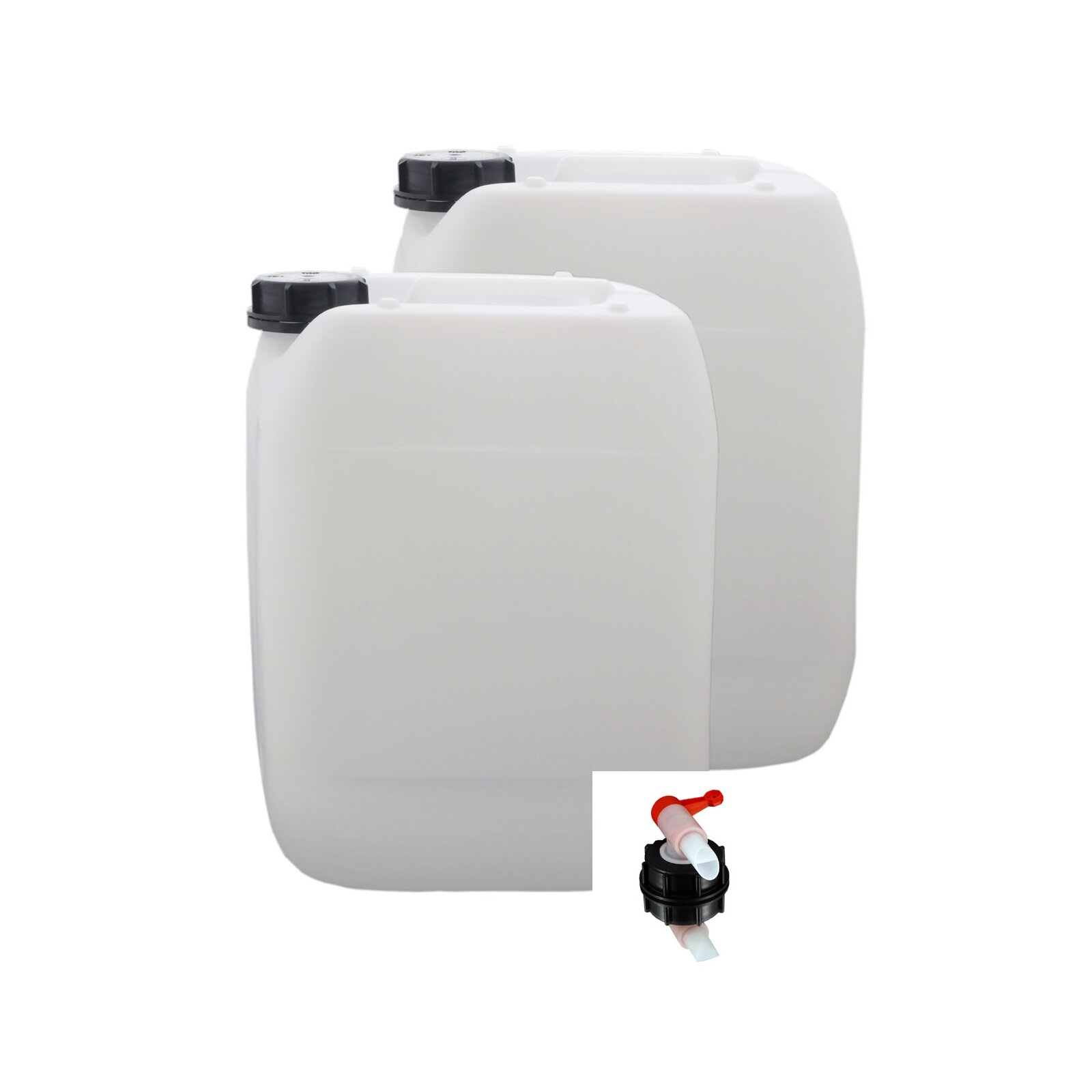 2x Wasserkanister 10l mit 1 Hahn DIN 51 Kunststoff natur unter Kunststoffkanister