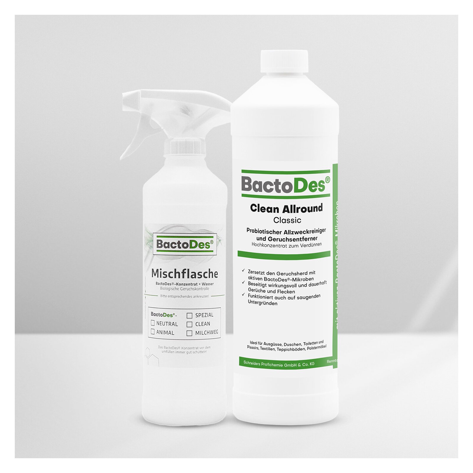 BactoDes(R) Clean Allround  Classic 1 Liter Flasche inkl 1 Misch und Sprhflasche