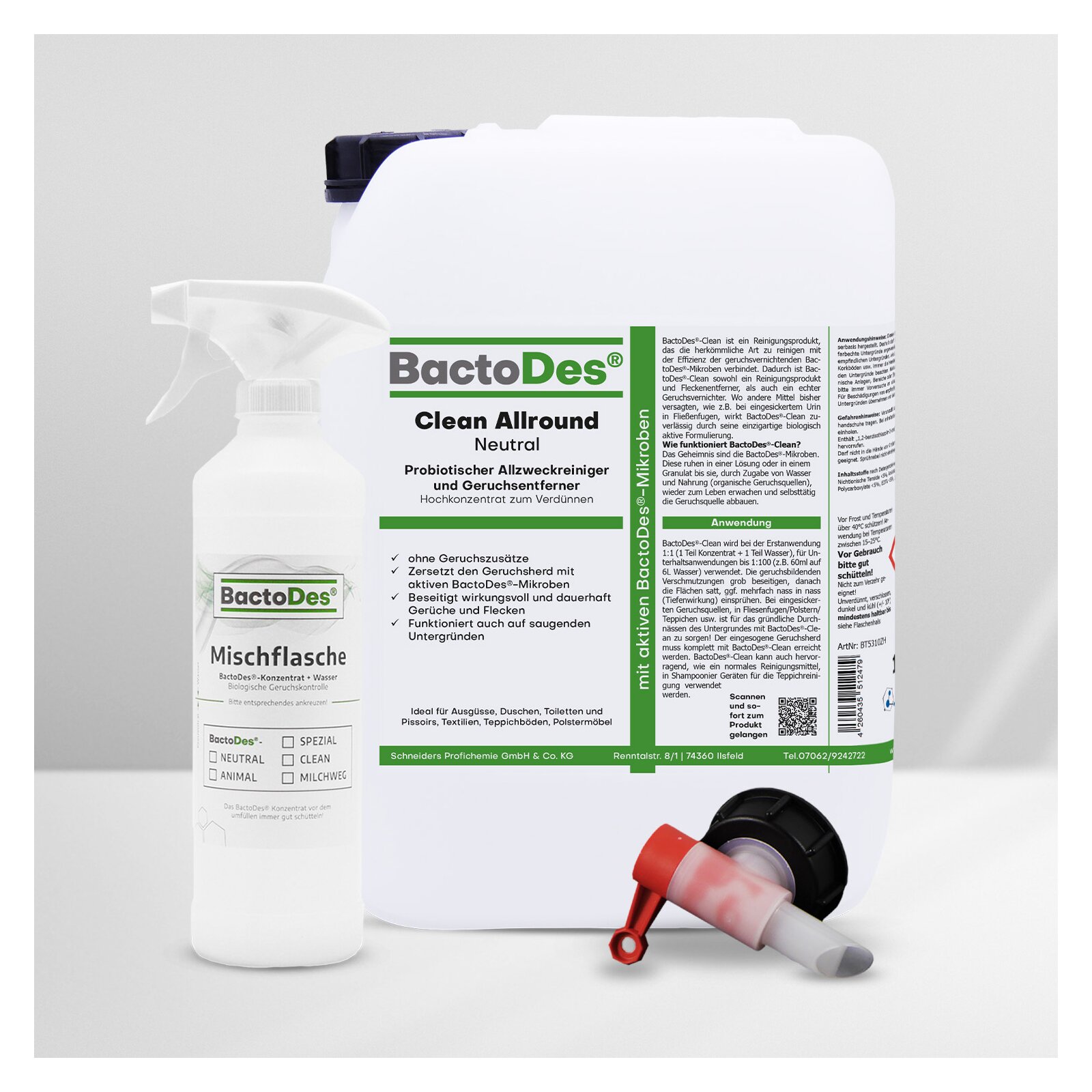 BactoDes(R) Clean Allround  Neutral 10 Liter Kanister inkl 1 Misch und Sprhflasche unter Bodenreiniger
