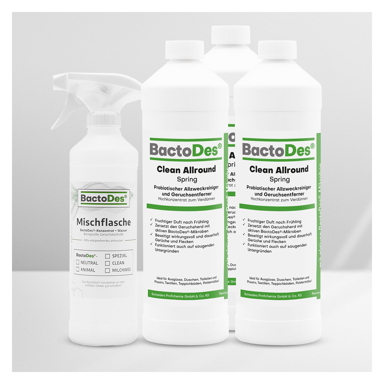 BactoDes(R) Clean Allround  Spring 3x1 Liter Set inkl 1 Misch und Sprühflasche