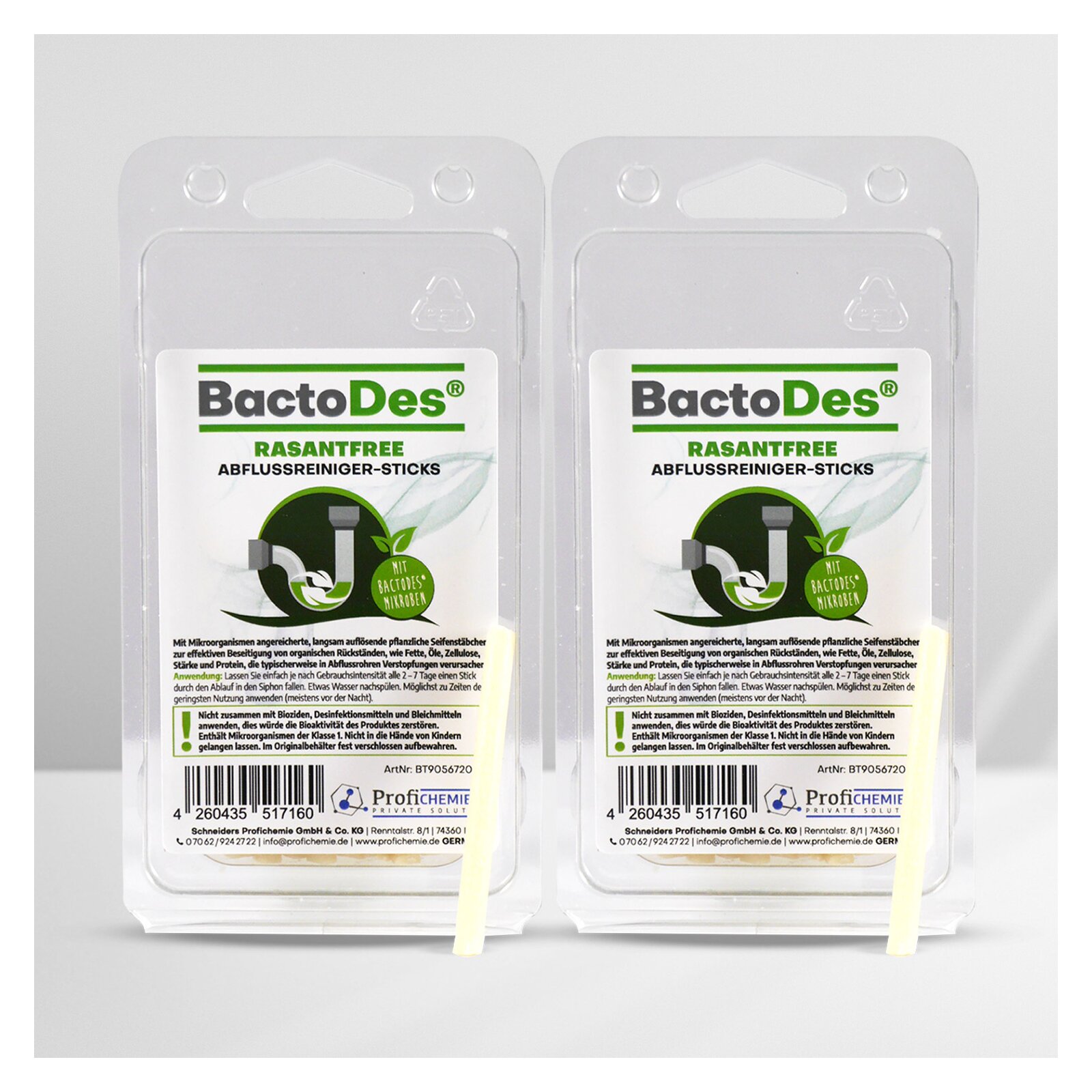 BactoDes(R) RasantFree AbflussreinigerSTICKS 2 Pack 20 SticksPack unter Kueche und Gastronomie