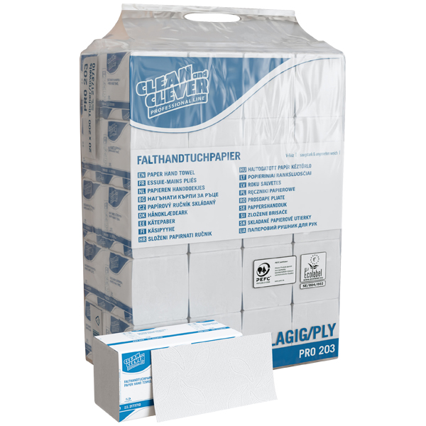 CLEAN and CLEVER PROFESSIONAL Falthandtuch PRO 203 unter Hygienepapier > Handtuchpapier > Falthandtcher