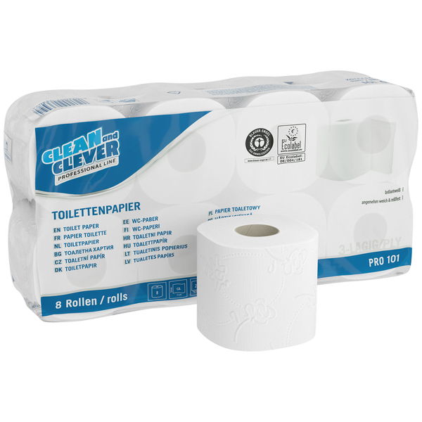 CLEAN and CLEVER PROFESSIONAL Toilettenpapier PRO 101 unter Hygienepapier > Toilettenpapier > Haushaltsrollen