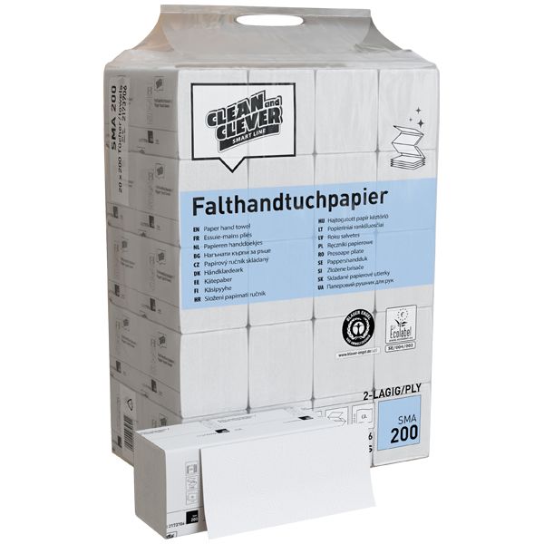 Falthandtuch 2-lagig SMA200 Clean and Clever