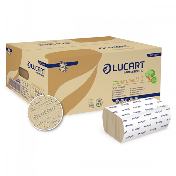 Lucart ECO Natural V 2-25 - Falthandtuchpapier - 25 x 21 cm