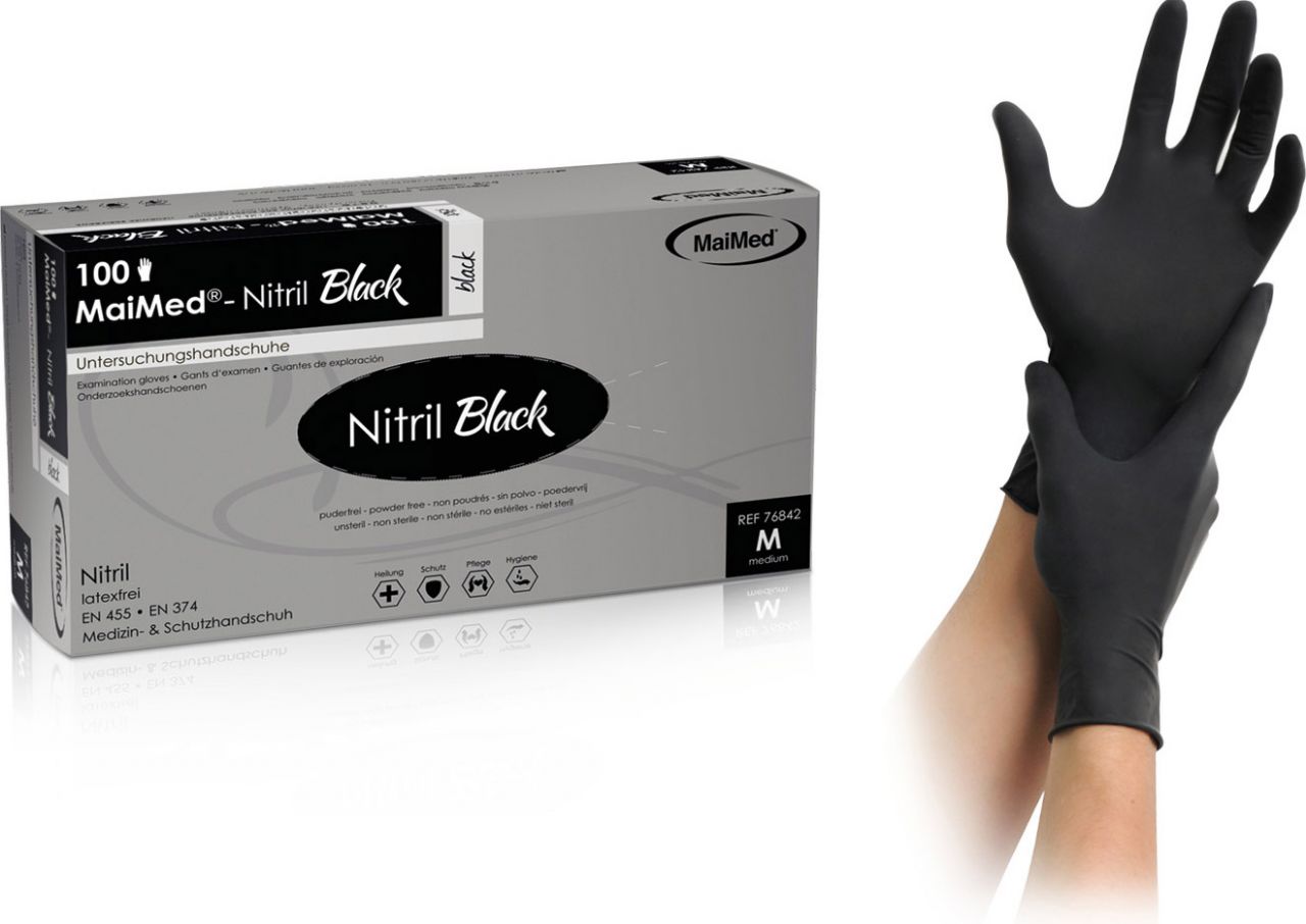 MaiMed nitril black Einmalhandschuhe schwarz