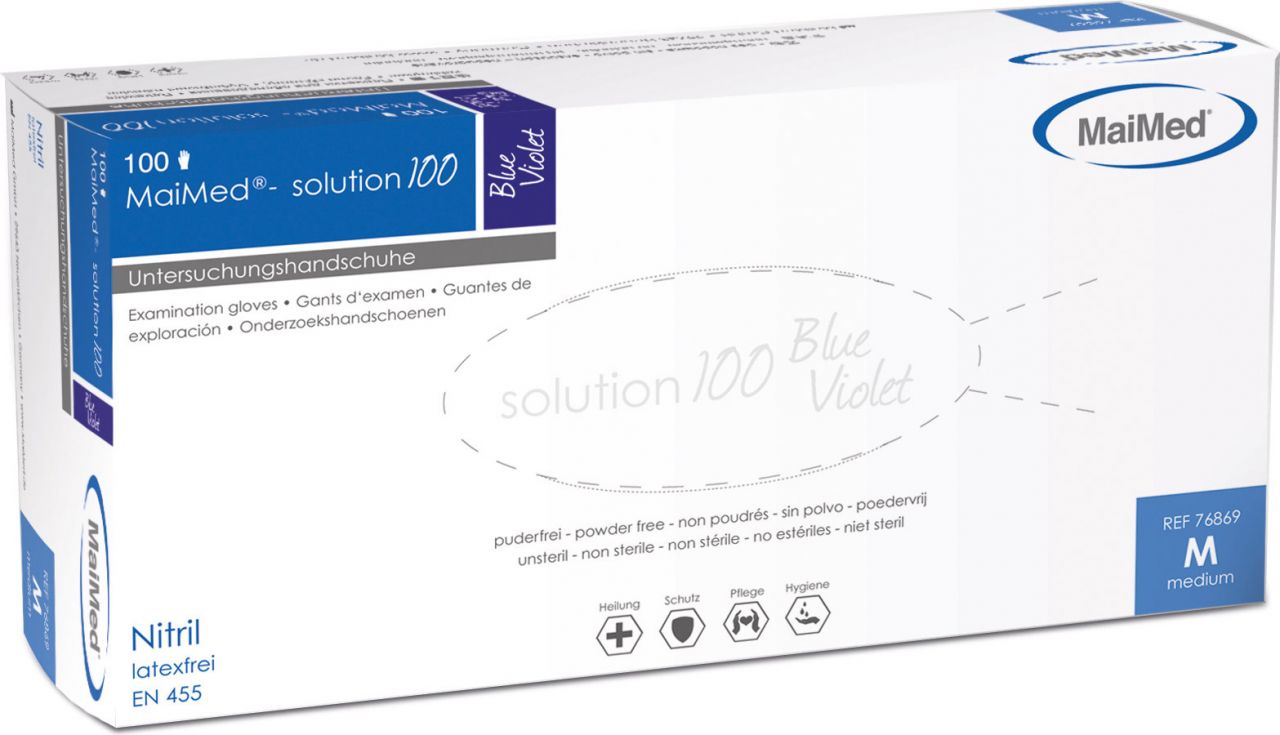 MaiMed solution 100 blau-violett Nitril Einmalhandschuhe puderfrei