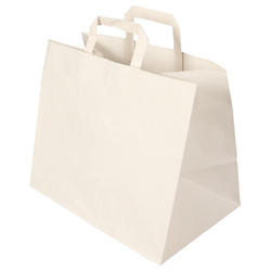 Papier-Tragetasche weiss 32+22x27 cm