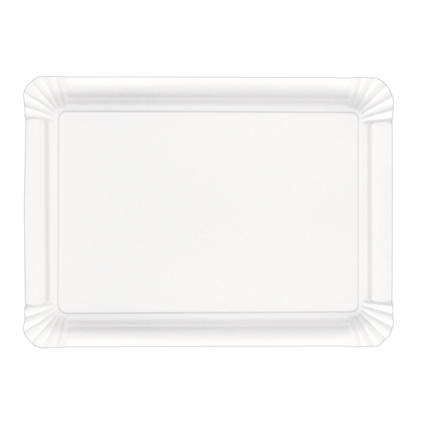 Pappteller eckig 24 x 33 cm weiss