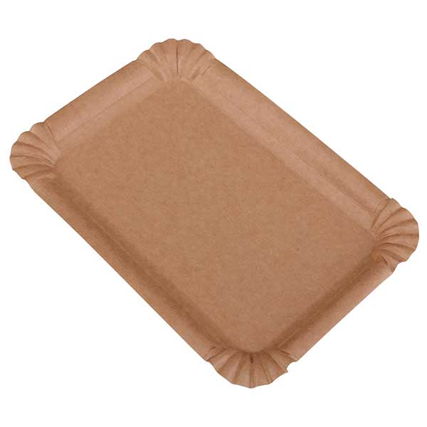 Pappteller eckig braun 16-5 x 23-5 cm