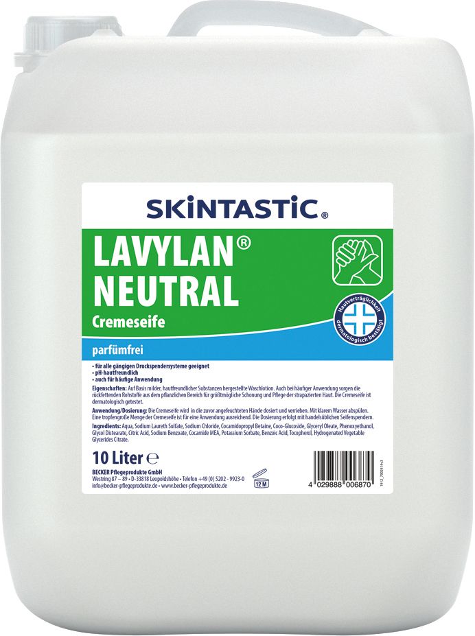 Skintastic LAVYLAN NEUTRAL parfumfrei Cremeseife für Druckspender
