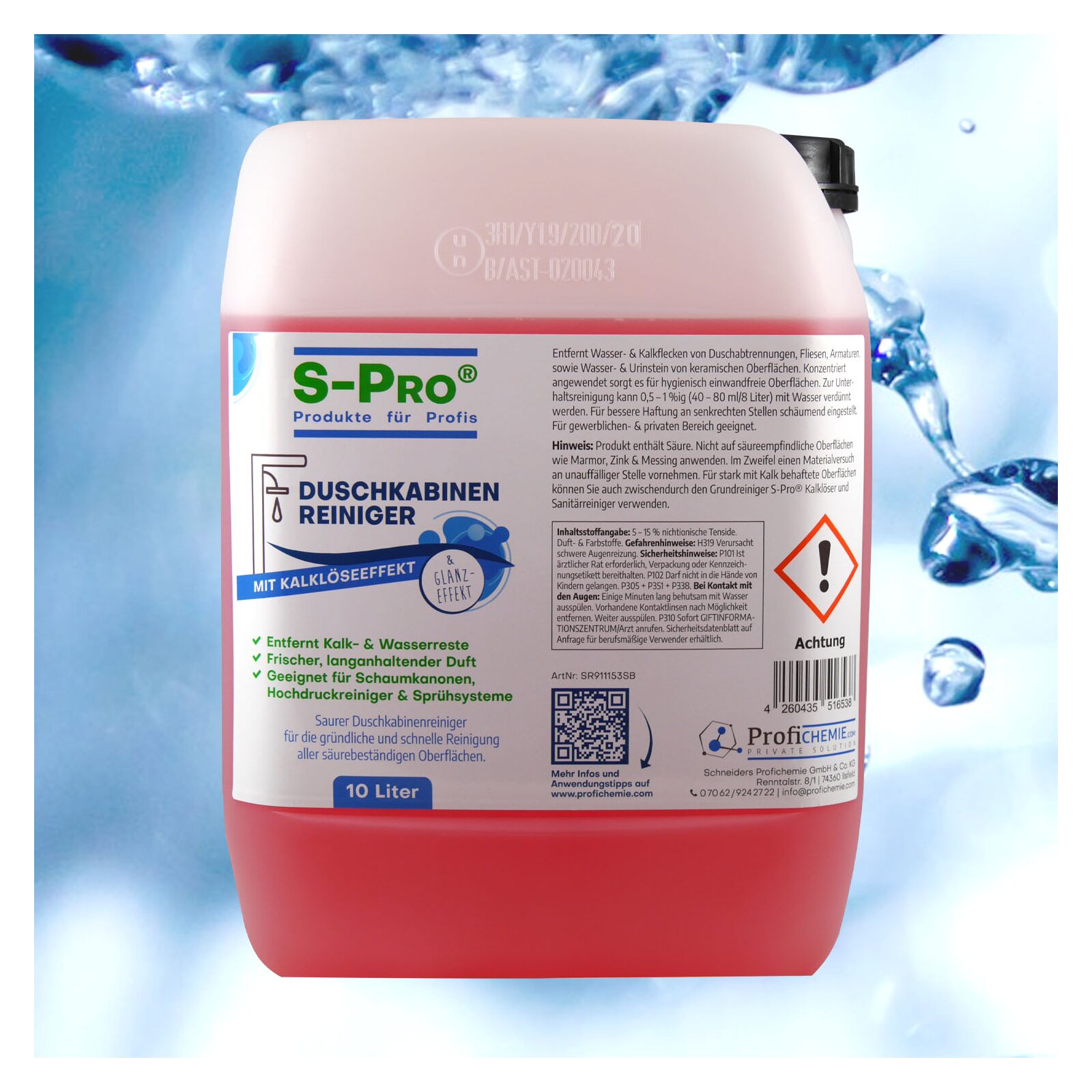 SPro(R) Duschkabinenreiniger 10 Liter 1 Kanister unter Sanitaerreiniger