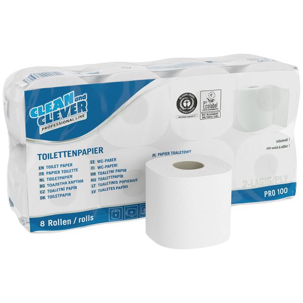 Toilettenpapier 2-lagig PRO100 Clean and Clever
