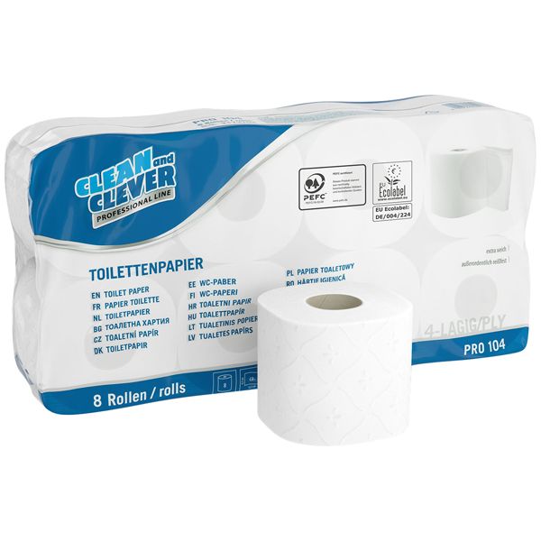 Toilettenpapier 4-lagig PRO104 Clean and Clever