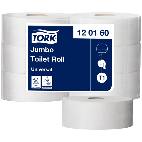 Tork Jumbo Toilettenpapierrolle T1 Universal unter Hygienepapier > Toilettenpapier > Grorollen